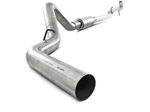 4" Down Pipe Back, Race System, without bungs, with muffler, AL, 2011-2015 2500/3500 HD