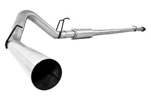 4" Down Pipe Back, Race System, without bungs, with muffler - P Series, 2011-2016 F250/350/450 6.7L